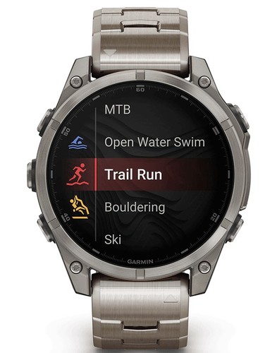 שעון חכם Garmin Fenix 8 AMOLED 47mm טיטניום עם רצועת טיטניום
