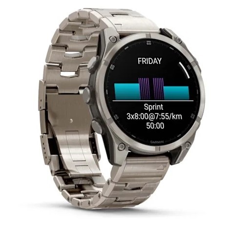 שעון חכם Garmin Fenix 8 AMOLED 47mm טיטניום עם רצועת טיטניום
