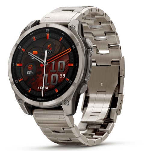 שעון חכם Garmin Fenix 8 AMOLED 47mm טיטניום עם רצועת טיטניום