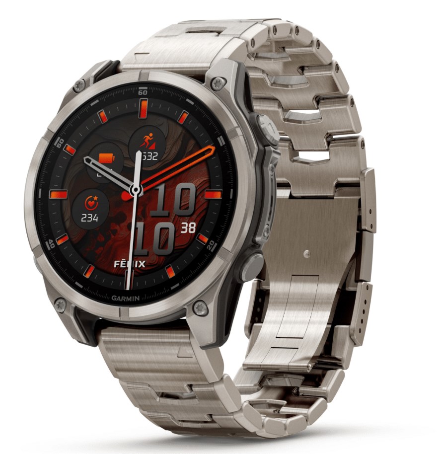 שעון חכם Garmin Fenix 8 AMOLED 47mm טיטניום עם רצועת טיטניום
