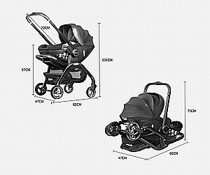 חדש! סלקל על גלגלים 5 ב 1 טיולון וכיסא בטיחות - car seat strolle- בז