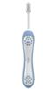 מברשת שיניים הראשונה של מגיל 6 חודשים עם שערות רכות וכיסוי היגייני - כחול