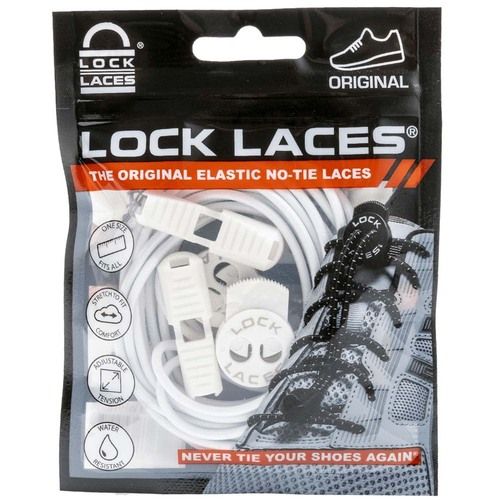 Locklaces - White Solid - שרוכי גומי
