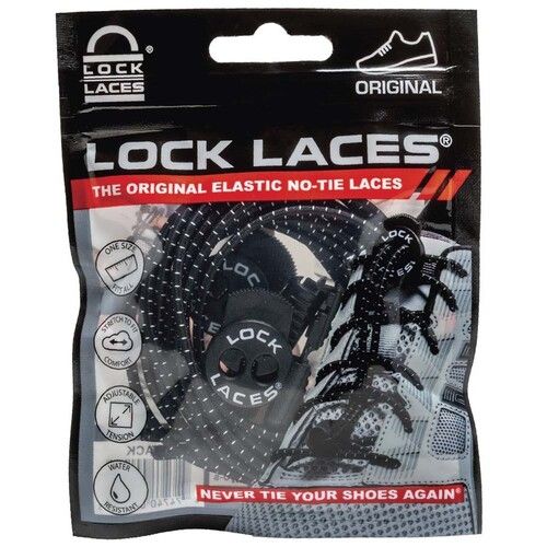 Locklaces - Black White - שרוכי גומי ללא קשירה