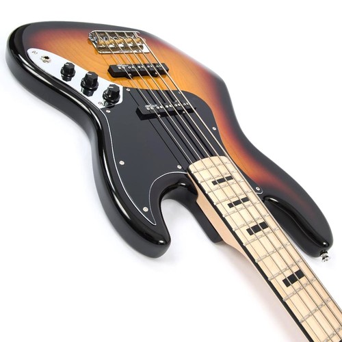 זוית נוספת Vintage VJ75 ReIssued Maple Fingerboard Bass Guitar ~ 5-String ~ Sunburst