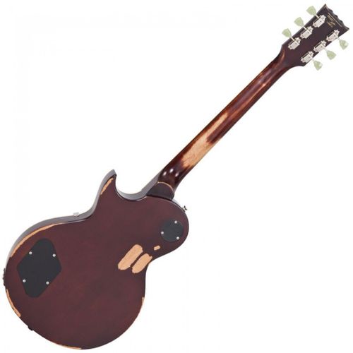 זוית נוספת Vintage V100 ICON Electric Guitar ~ Distressed Tobacco Sunburst
