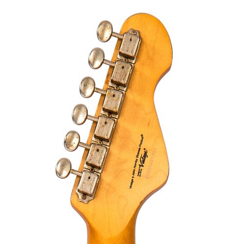 זוית נוספת Vintage V6H ICON HSS Electric Guitar ~ Left Hand Distressed Sunburst