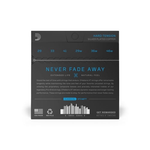 זוית נוספת D'Addario  XTC46TT Coated Classical Guitar Strings