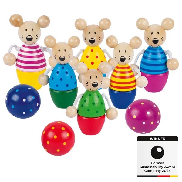 באולינג עכברים מעץ  GOKI 56943