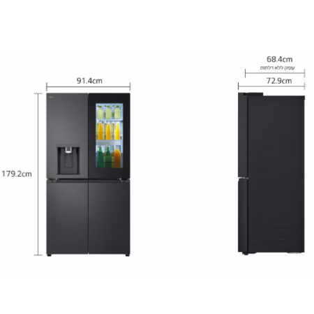 מקרר 4 דלתות LG אל ג`י דגם GR-730BINS
