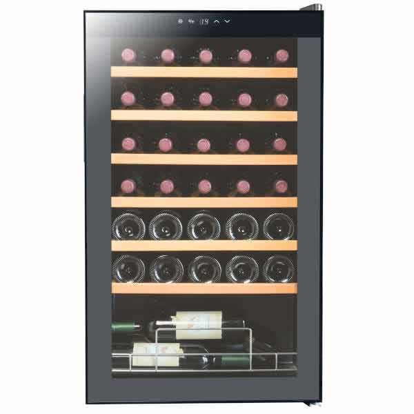 מקרר יין עד ‏34 ‏בקבוקים עם מדחס Vinopo CH-85FD2 מדפי עץ