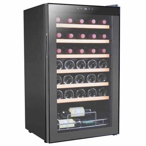 מקרר יין עד ‏34 ‏בקבוקים עם מדחס Vinopo CH-85FD2 מדפי עץ