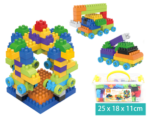 קוביות הרכבה בקופסה 182 חלקים  - משחקי הרכבה - התפתחות הילד - לגן ולבית / מבית HC 