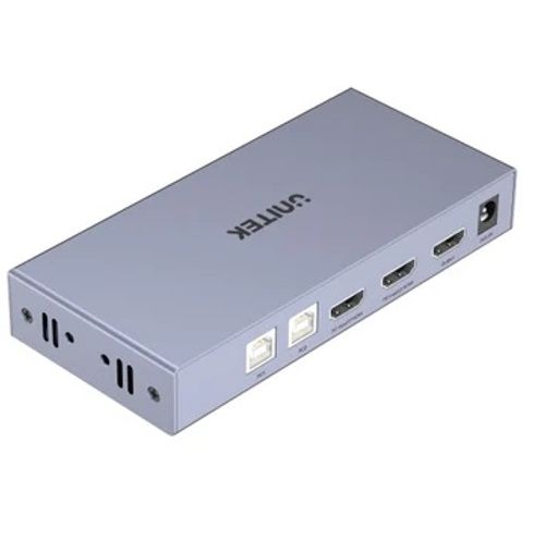 קופסת מיתוג 2 ערוצים כולל סוויטש 4 פורטים USB2.0 Unitek יוניטק