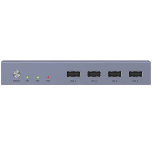 קופסת מיתוג 2 ערוצים כולל סוויטש 4 פורטים USB2.0 Unitek יוניטק