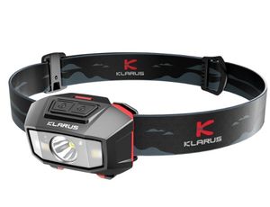 KLARUS HM2 - פנס ראש לבן+אדום כולל חיישן תנועה 270 לומן מופעל סוללות AAA