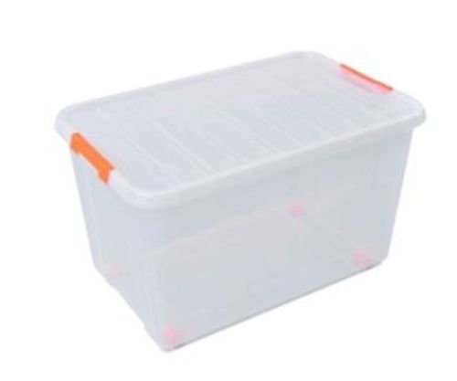 מיכל אחסון שקוף עם גלגלים 52 ליטר - מידות 58X37.5X34.5 ס