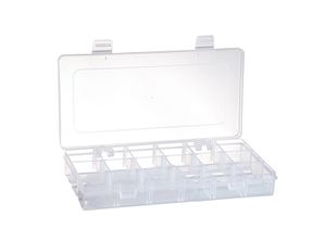 ארגונית פלסטיק שקופה 23x12x3.5 ס"מ עד 18 תאים