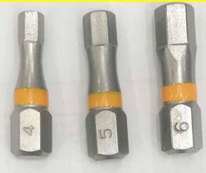מארז 3 ביטים אלן H6 מקצועיים 25 מ"מ S2 Torsion