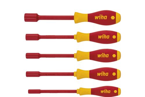 WIHA 29466 - סט 5 מברגי בוקסה SoftFinish מקצועי לחשמלאים 5.5-13 מ