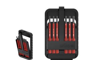 WIHA 43153 - סט 6 ביטים טורקס מקצועיים דקים SlimBit לחשמלאים כולל מחזיק T8-T25