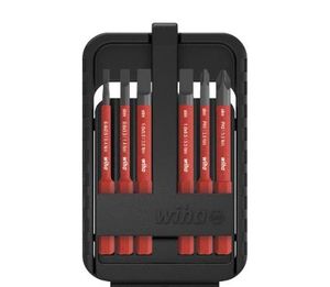 WIHA 43159 - סט 6 ביטים מקצועיים שטוח+פיליפס (PH) דקים SlimBit לחשמלאים כולל מחזיק