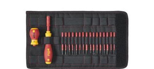 WIHA 41231 - סט מברגים slimVario מקצועי לחשמלאים ראש מתחלף 19 חלקים