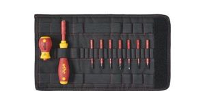WIHA 41232 - סט מברגים slimVario מקצועי לחשמלאים ראש מתחלף 10 חלקים