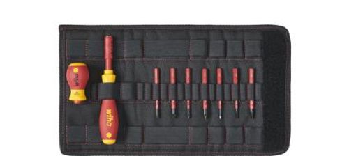 WIHA 41232 - סט מברגים slimVario מקצועי לחשמלאים ראש מתחלף 10 חלקים