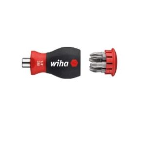 WIHA 33740 - מברג בולדוג כולל 6 ביטים מתחלפים פיליפס+פוזידרייב (PH & PZ)