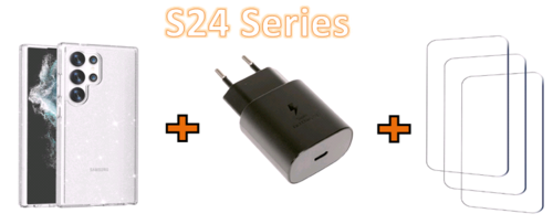 מטען מקורי + כיסוי + מגן מסך ל S24 Series