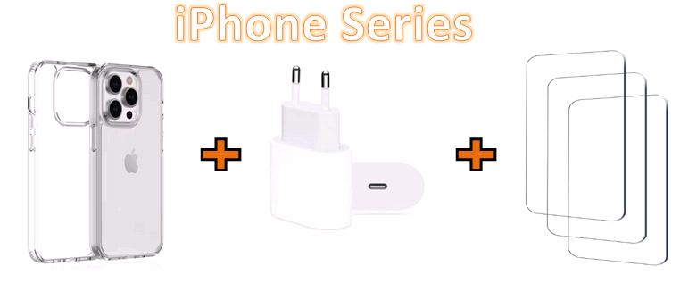 מטען מקורי + כיסוי + מגן מסך   iPhone 16 Series