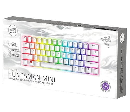 מקלדת גיימינג מכנית חוטית Razer Huntsman Mini Red Switchs - צבע לבן