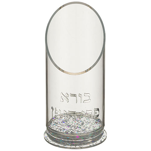 מעמד לבקבוק יין מפרספקס עם אותיות בולטות כסף