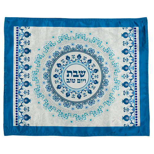כיסוי חלה בד מהודר מודפס כחול