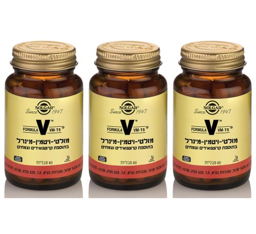 מבצע 3 יחידות - מולטי ויטמין VM-75 סולגאר (60 טבליות) - סולגאר