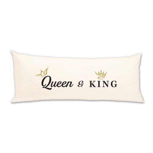 כרית ארוכה 160/50 ס"מ עם ציפית קטיפה QUEEN & KING 