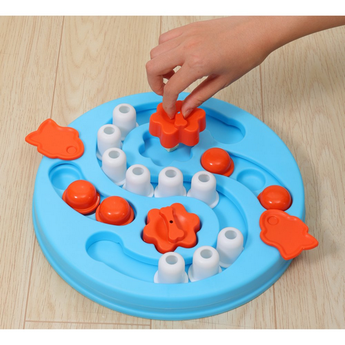 אמ-פטס M-Pets צעצוע חשיבה לכלב מחביא חטיפים איינשטיין בצורת עיגול רמה3