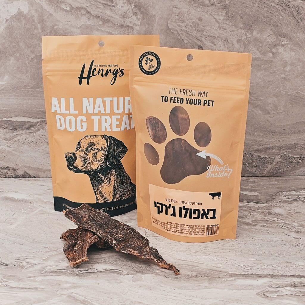 הנריס Henrys חטיף טבעי לכלבים באפלו ג