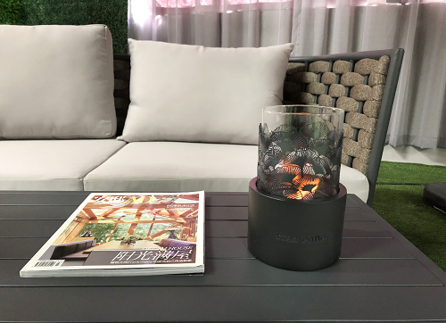 קערית אש שולחנית אתנול עגולה 17x15 ס
