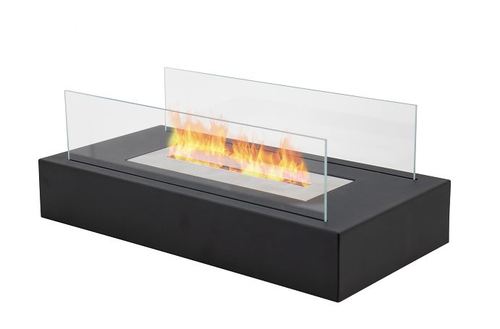 קערית אש שולחנית אתנול מלנית זכוכית 35x18x14 ס