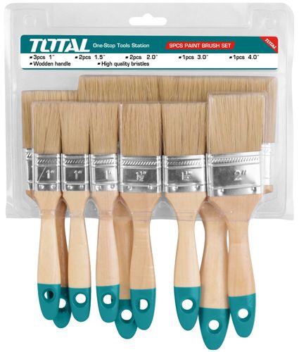 סט 9 מברשות צבע מקצועיות TOTAL