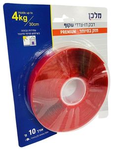 דבק דו צדדי שקוף חזק במיוחד 10 מטר
