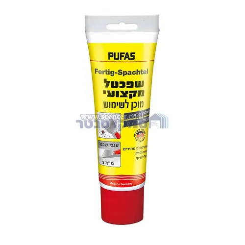 שפופרת שפכטל מקצועי לבן מוכן למילוי החלקה ותיקון 400 גרם PUFAS