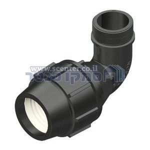 מצמד זוית 90° להברגה חיצונית פלסאון - במבחר מידות