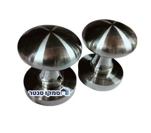 זוג ידיות עגולות לדלת ניקל מוברש