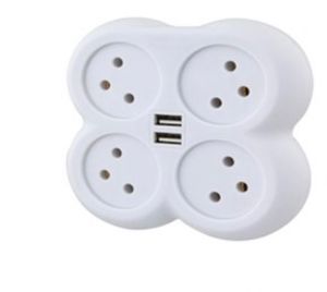 מפצל חשמל ל4 + 2 כניסות SEMICOM USB