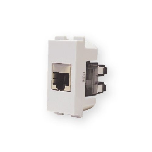 שקע מחשב RJ45 Cat.5e מודול 1 בצבע לבן
