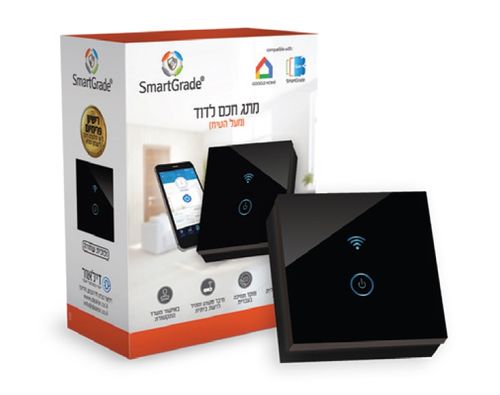 מפסק סוויץ' חכם לדוד להתקנה על הטיח SMARTGRADE - בצבע שחור