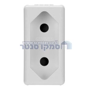 שקע חשמל דו פיני 1 מודול מתח/זרם 10A בצבע לבן גוויס
